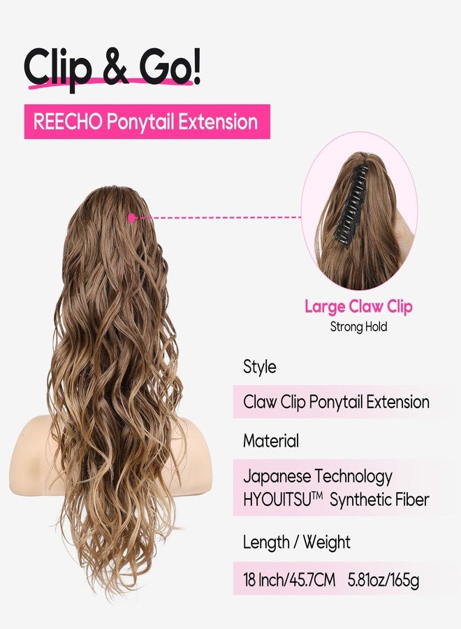 ريتشو وصلة شعر ذيل حصان من ريتشو، 18 بوصة، بمشبك، ذيل حصان مموج، وصلات شعر بمشبك، شعر صناعي طبيعي للنساء للاستخدام اليومي، أشقر رمادي داكن مع أطراف ذهبية - Image 2